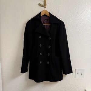 Nice Claup Black Wool-Blend Peacoat